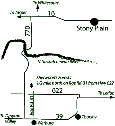 Map to Sherwood's Forests